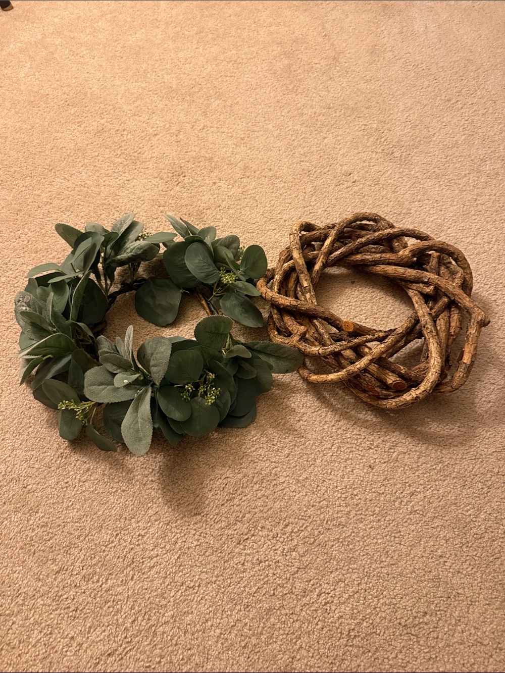 Rustic candle wreathe set